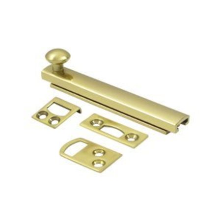 DELTANA Concealed Screw Surface Bolt Window Latch Polished Brass, 10PK 4SBCS3-XCP10